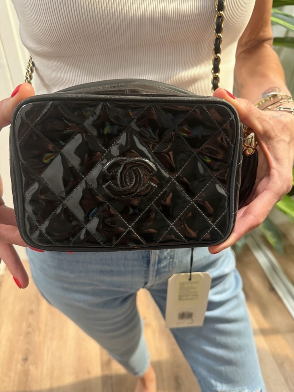 Chanel vintage black patent leather bag AUTHENTIC - Picture 2 of 8